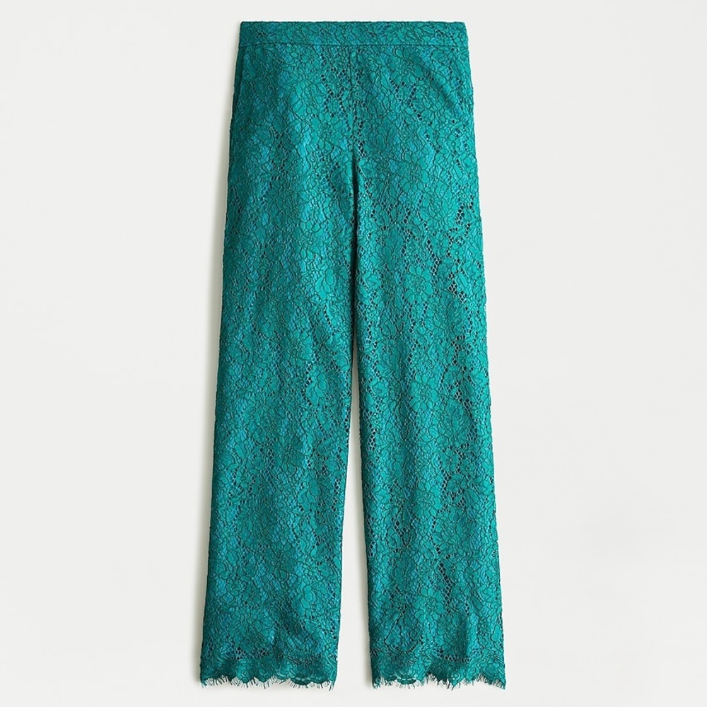 JCrew High-rise pull-on Peyton wide-leg pant lace